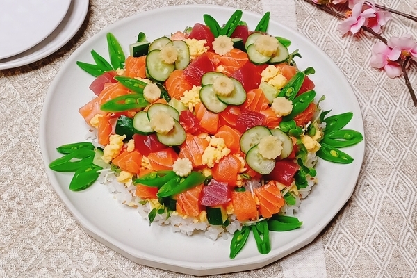 お花畑のちらし寿司