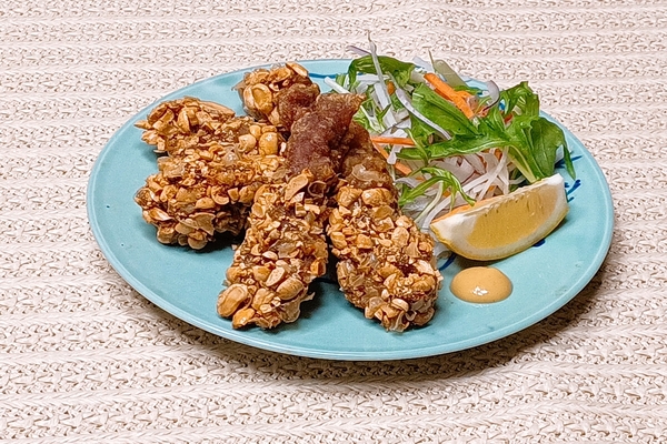 豚肉と福豆の金棒揚げ