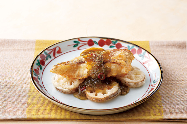 鯛のフリッター めかぶあん