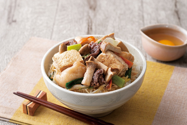 レンジで簡単！すき焼き風丼