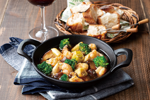 白ねぎとえびのアヒージョ