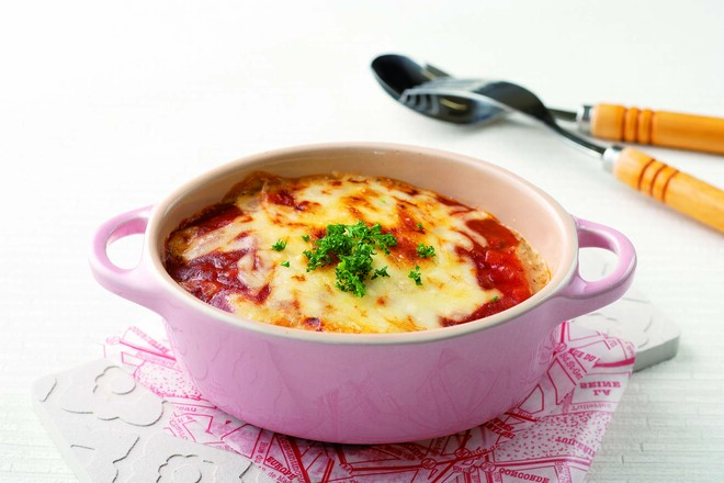 ポテトのミートソース重ね焼き