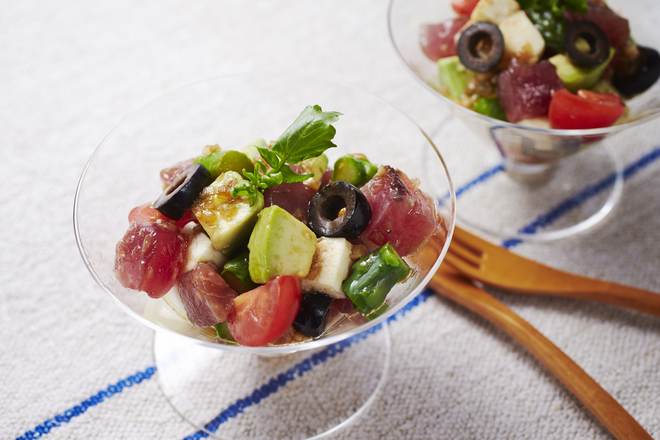 かつおのグラスサラダ