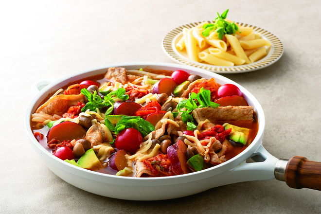 フライパンで作る　ピリ辛発酵鍋