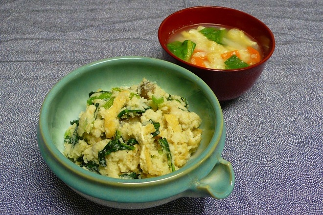 卯の花の炒め和えとおから汁