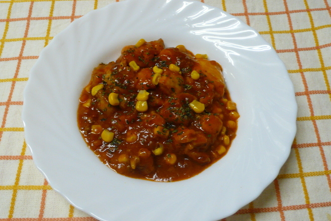 鶏肉のミートソース煮