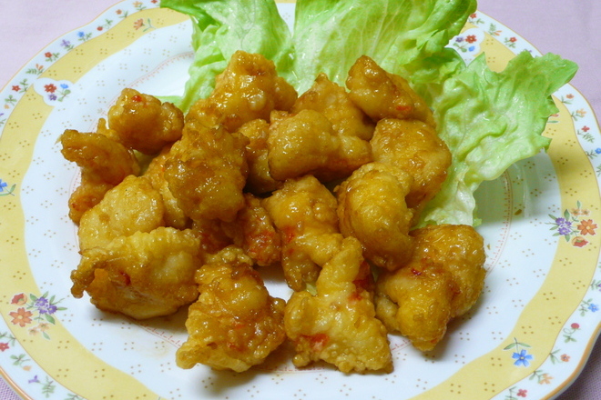 えびの天ぷらしょうゆ炒め