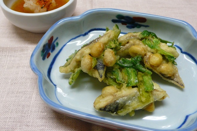いわしと大豆のかき揚げ
