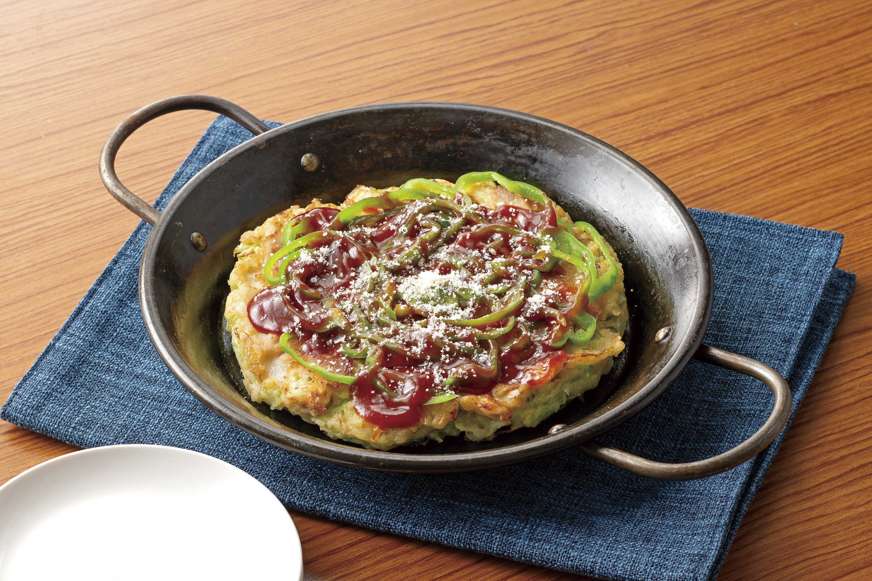 ピーマン＆豚バラお好み焼き